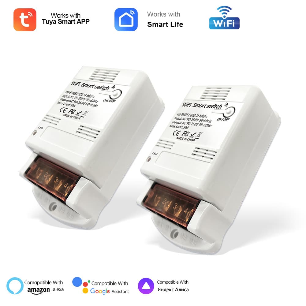Tuya WiFi switch 30A high power water pump mobile phone APP switch timing voice control smart home 8
