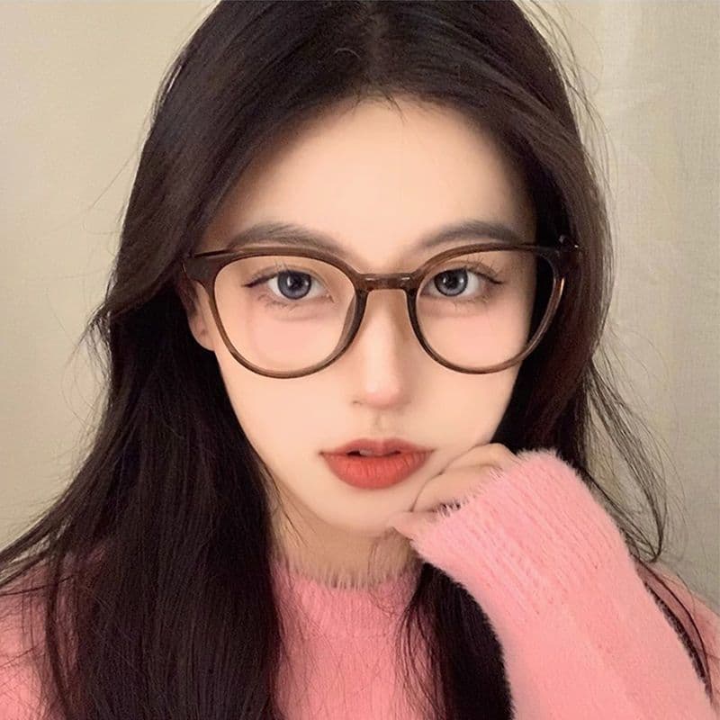 Anti-blue light high-definition women's no-makeup ultra-light frame non-prescription flat mirror stall large frame myopia glasses frame wholesale 5