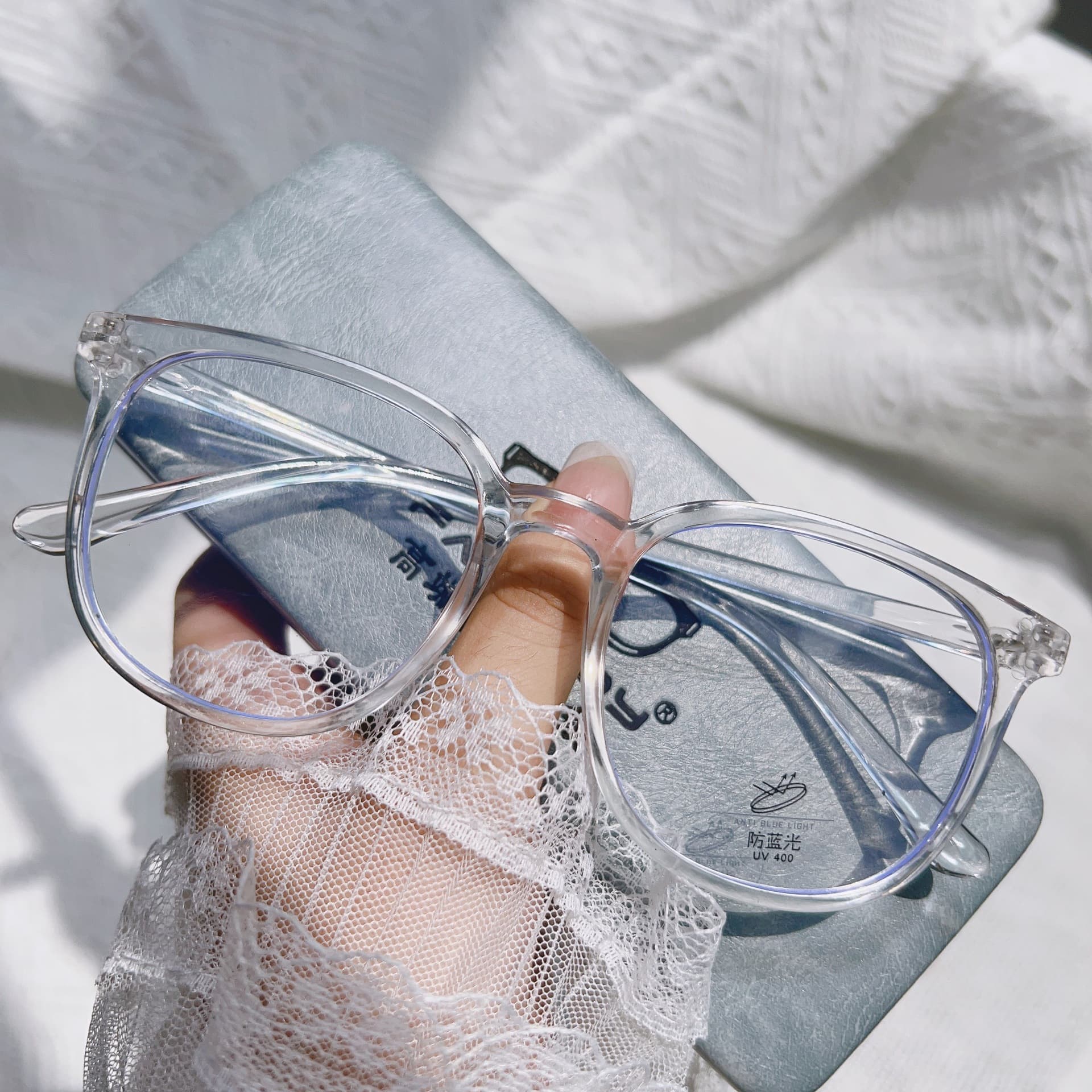 Anti-blue light high-definition women's no-makeup ultra-light frame non-prescription flat mirror stall large frame myopia glasses frame wholesale 7