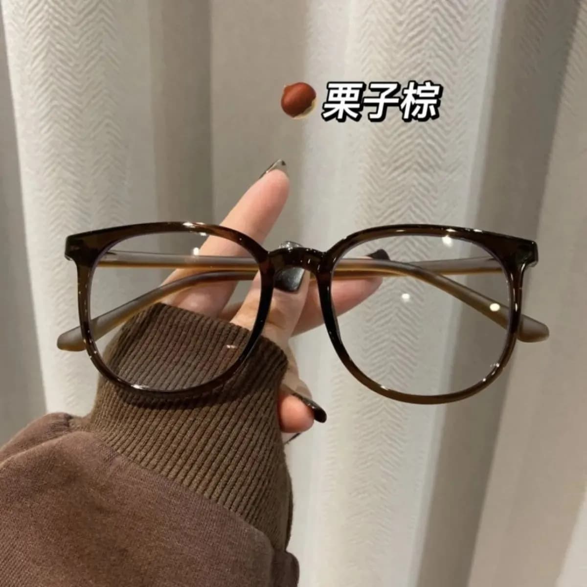 Anti-blue light high-definition women's no-makeup ultra-light frame non-prescription flat mirror stall large frame myopia glasses frame wholesale 1