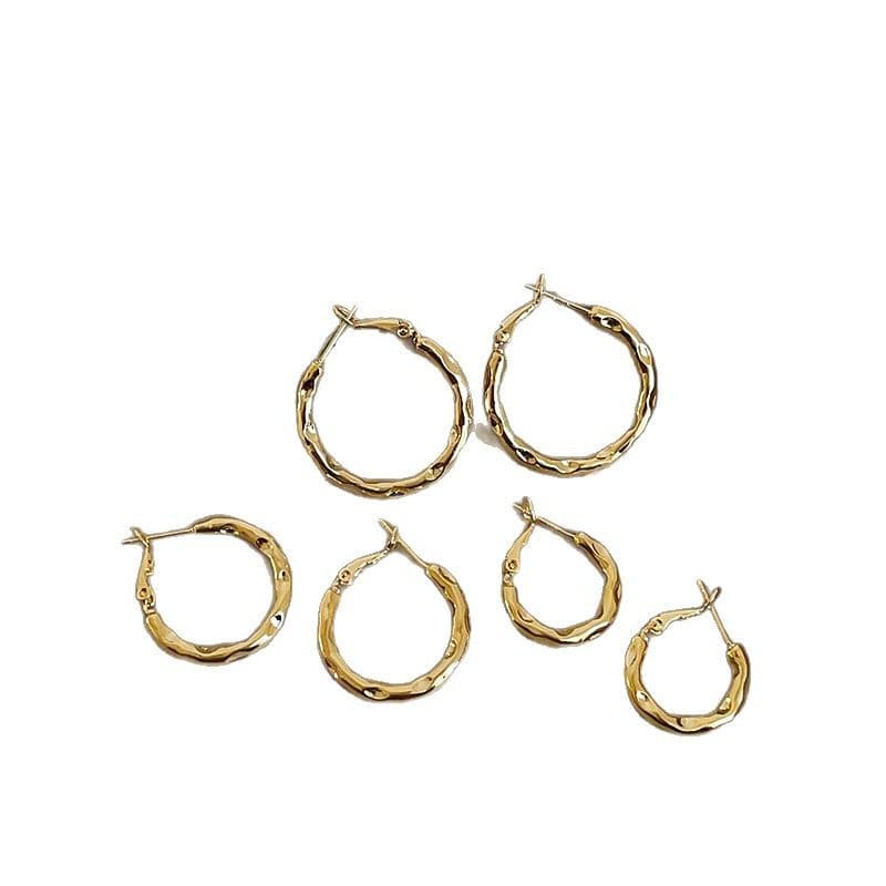 Cold style simple pleated metal earrings for women niche high-end personality fashion temperament versatile earrings and earrings 6