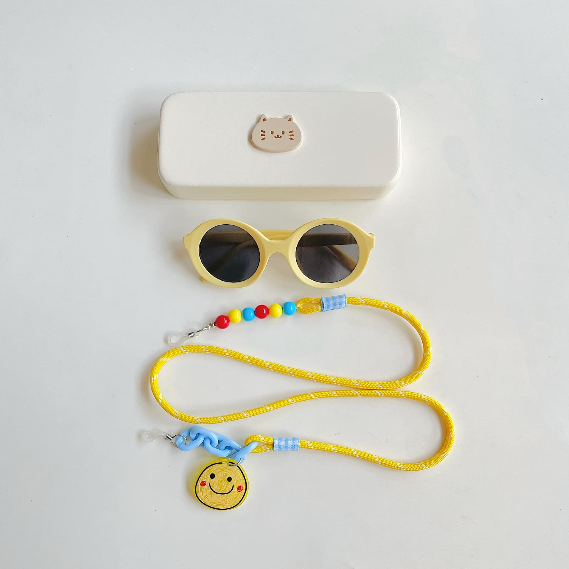 Children's round frame sunglasses hanging neck anti-lost glasses rope set ins cute baby anti-UV sunglasses 9