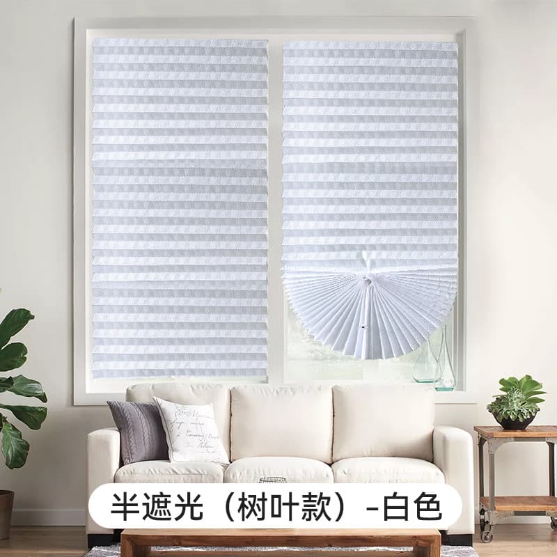 Glass curtains, self-adhesive leaf curtains, punch-free soft gauze curtains, semi-blackout blinds, sunshade and sun protection roller blinds 7