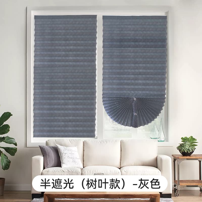 Glass curtains, self-adhesive leaf curtains, punch-free soft gauze curtains, semi-blackout blinds, sunshade and sun protection roller blinds 9