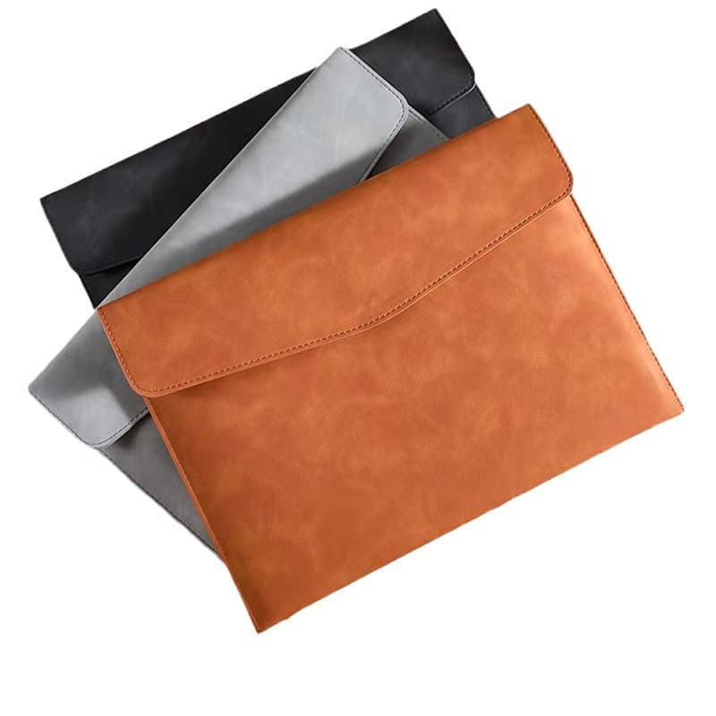 a4 leather file storage bag briefcase simple retro single layer thickened waterproof large capacity business meeting bag 6