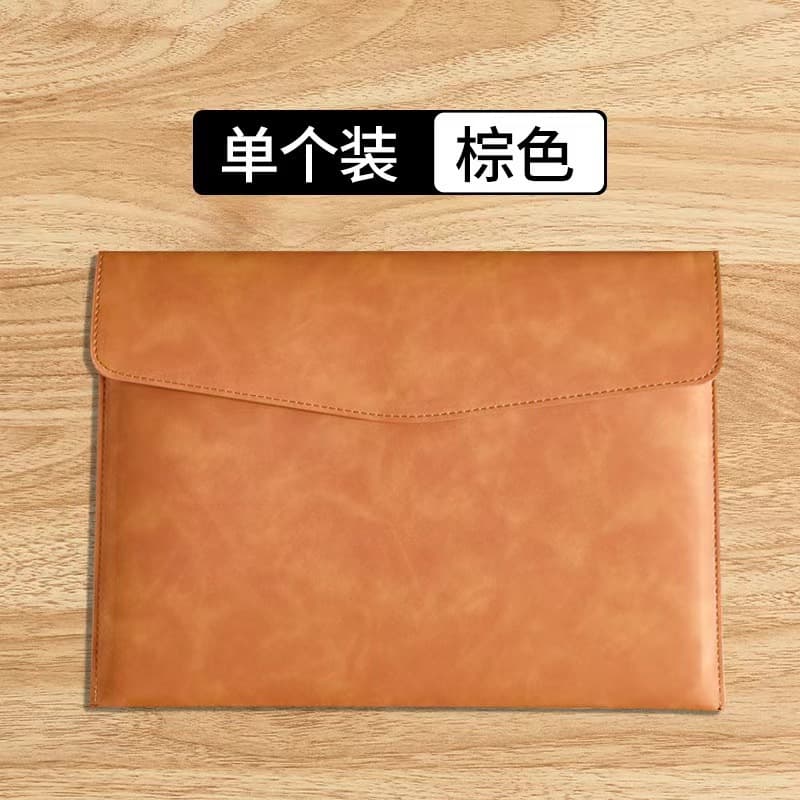 a4 leather file storage bag briefcase simple retro single layer thickened waterproof large capacity business meeting bag 10