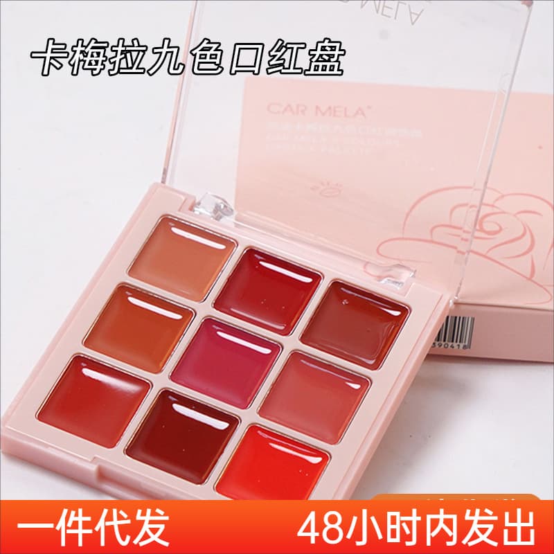 Carmela nine-color lipstick palette matte long-lasting color velvet lip gloss makeup artist stage makeup studio multi-color lipstick 1