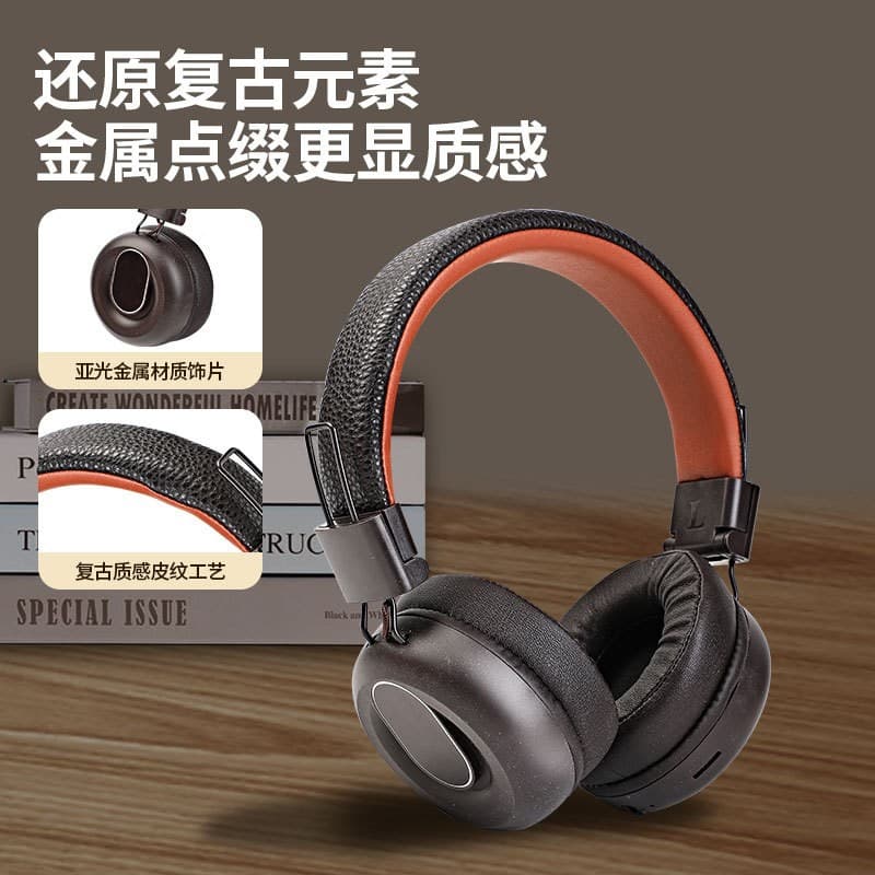 2025 new retro headset E-sports Bluetooth headset 5.3 earmuffs wireless headset long battery life noise reduction 3