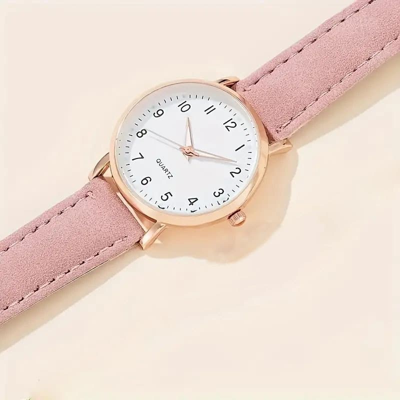 Female student fashion luminous pointer watch small fresh frosted leather casual watch simple digital quartz watch wholesale 3