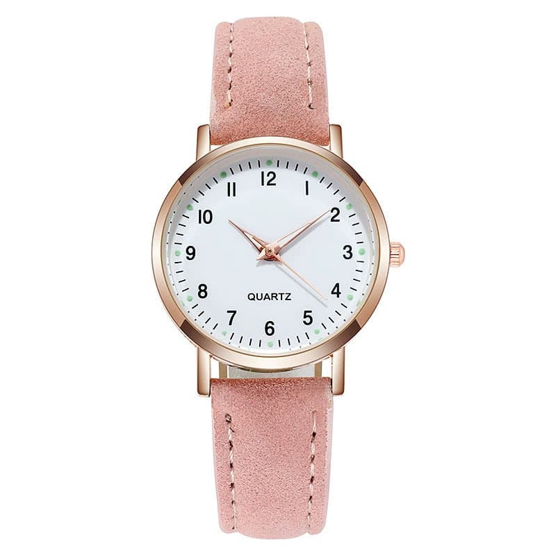 Female student fashion luminous pointer watch small fresh frosted leather casual watch simple digital quartz watch wholesale 7