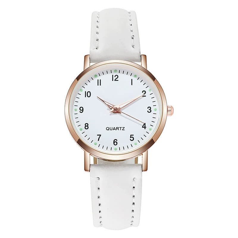 Female student fashion luminous pointer watch small fresh frosted leather casual watch simple digital quartz watch wholesale 8