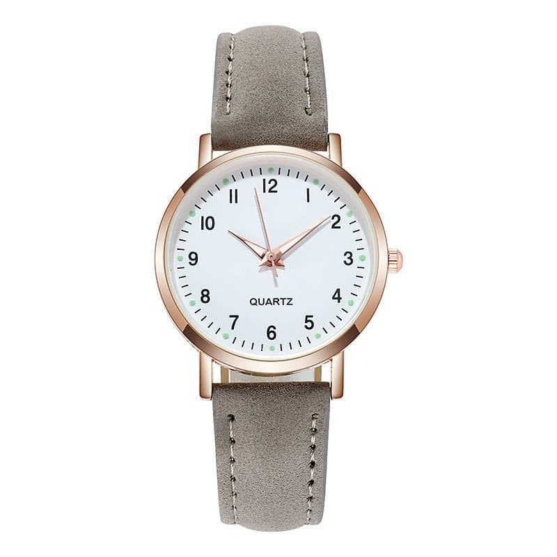 Female student fashion luminous pointer watch small fresh frosted leather casual watch simple digital quartz watch wholesale 10