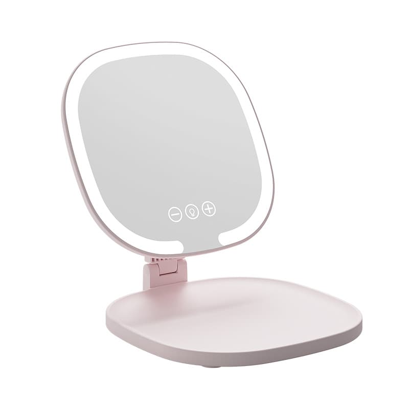 Desktop makeup mirror with light led home dressing table fill light student dormitory high-end folding mirror 6
