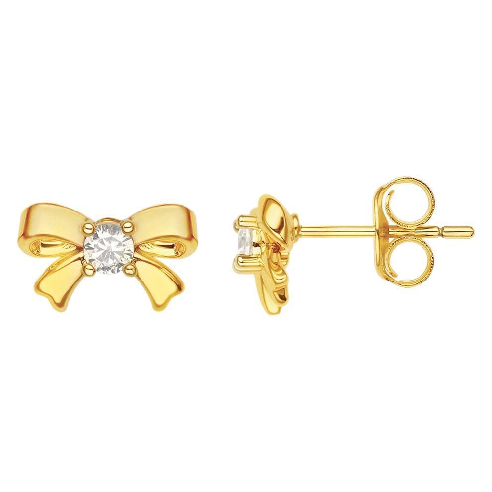 Cross-border wholesale 18k gold-plated zircon bow earrings Thai simple light luxury jewelry versatile and exquisite ins earrings 6