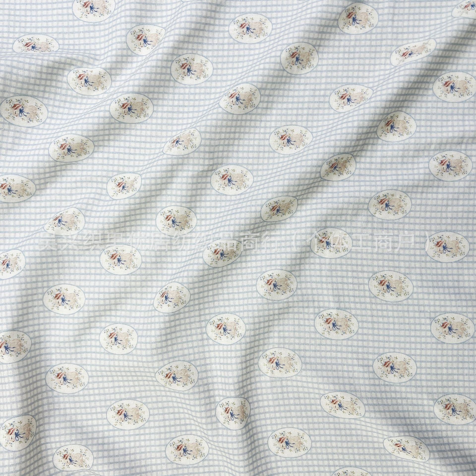 Rabbit baby-grade pure cotton double-layer gauze fabric baby naked sleeping bedding quilt cover sheet pillowcase handmade home fabric 3