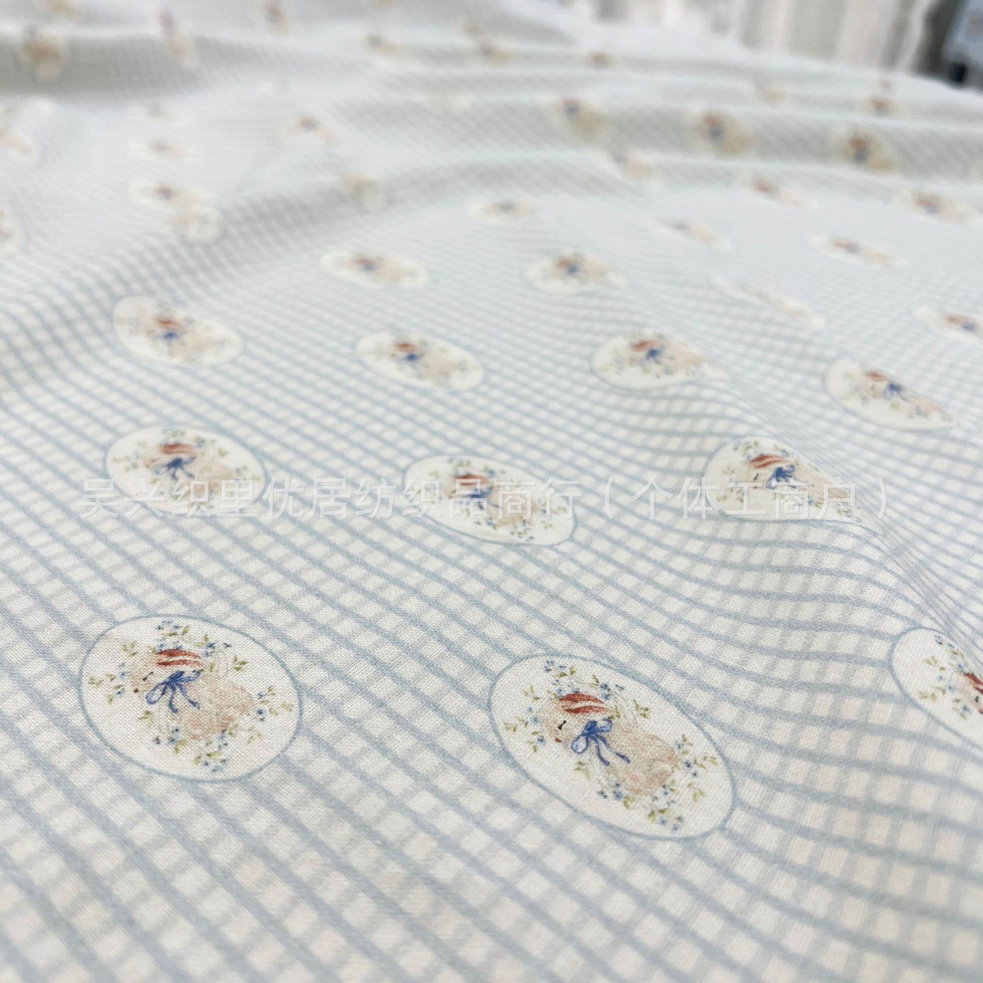 Rabbit baby-grade pure cotton double-layer gauze fabric baby naked sleeping bedding quilt cover sheet pillowcase handmade home fabric 4