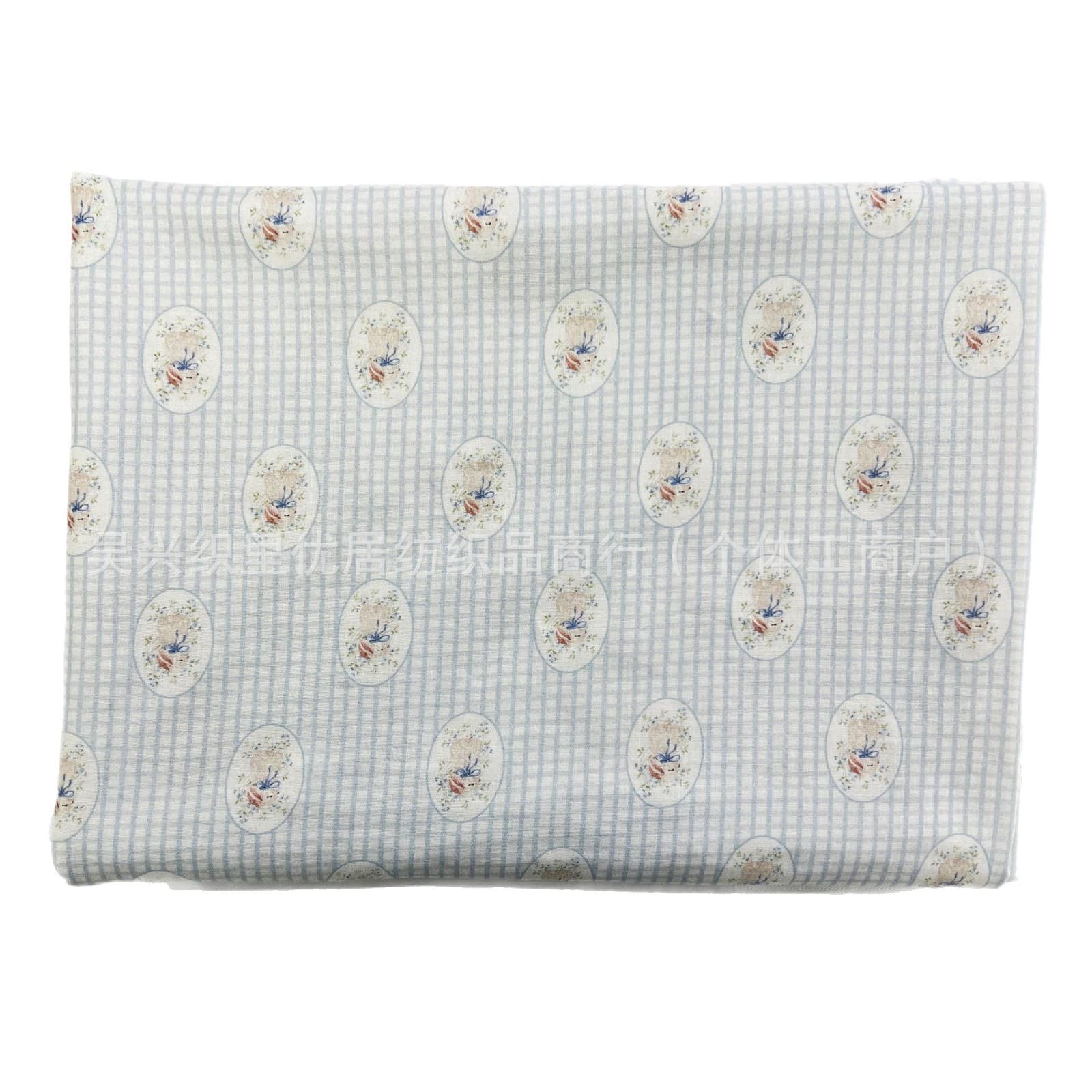 Rabbit baby-grade pure cotton double-layer gauze fabric baby naked sleeping bedding quilt cover sheet pillowcase handmade home fabric 6