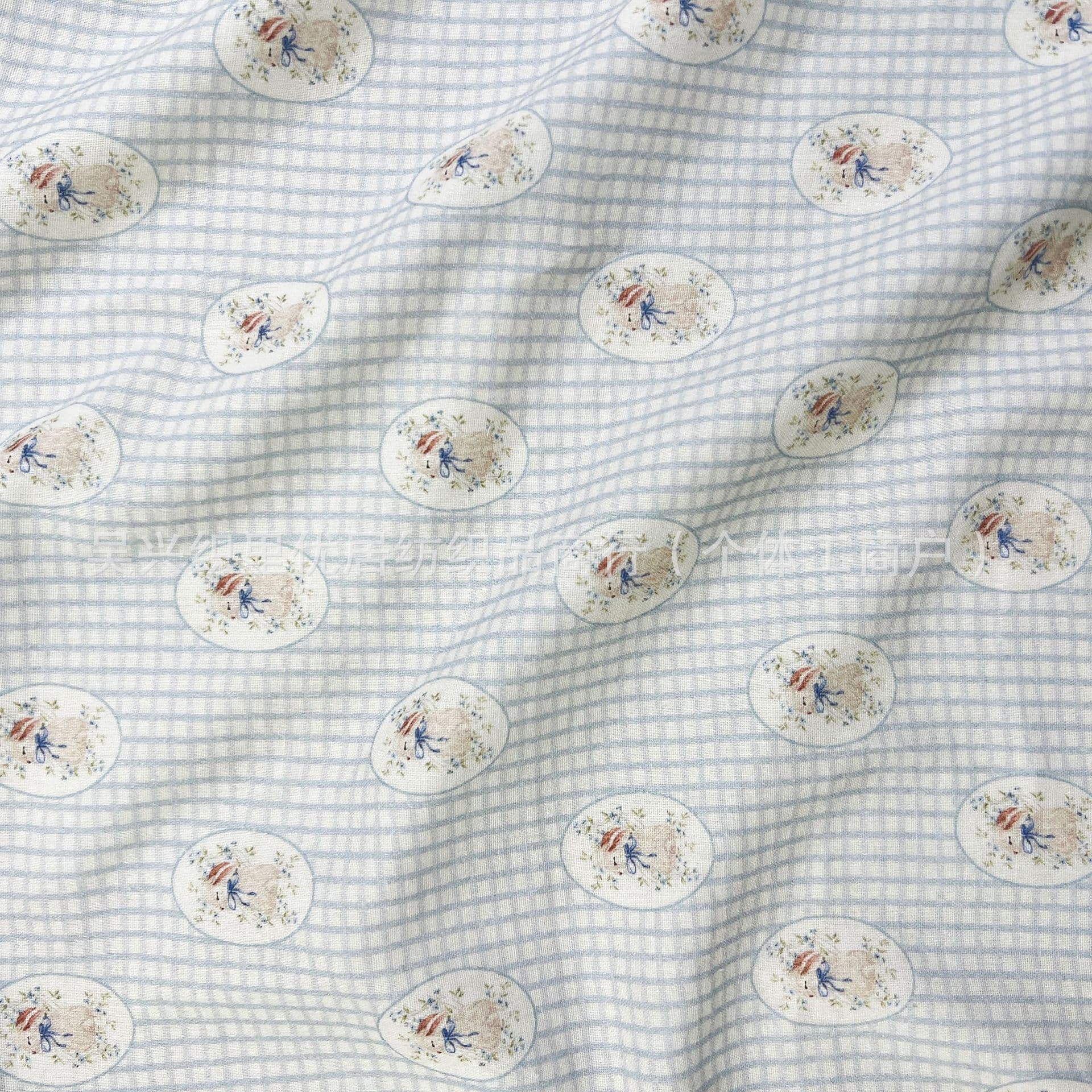 Rabbit baby-grade pure cotton double-layer gauze fabric baby naked sleeping bedding quilt cover sheet pillowcase handmade home fabric 1