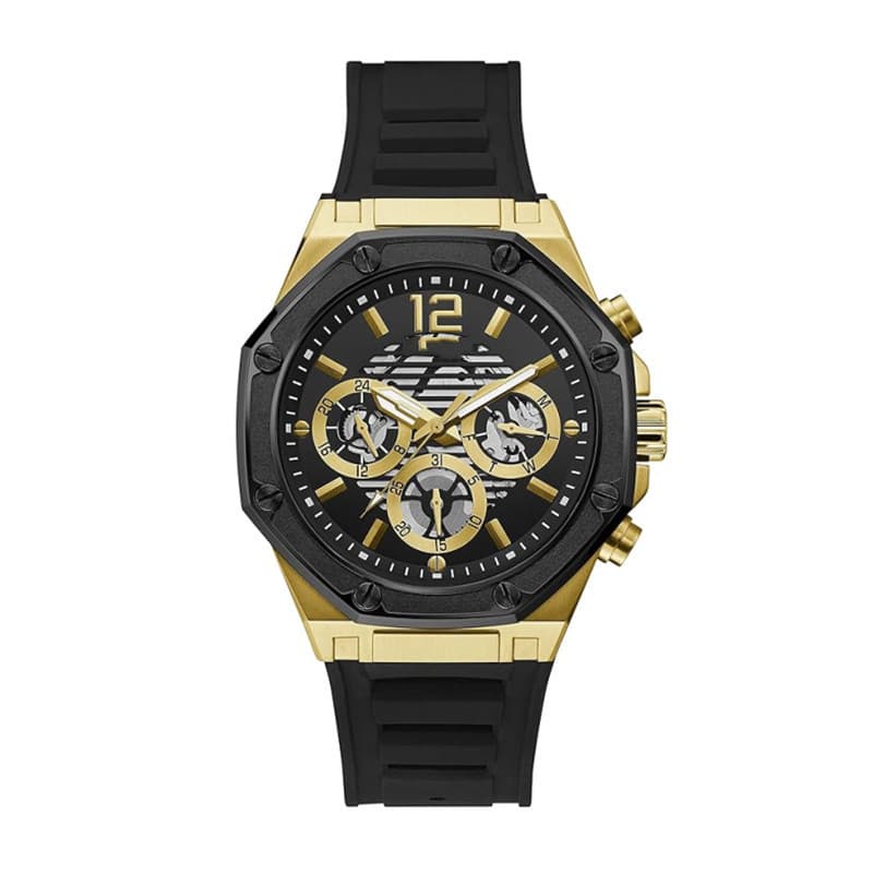 Manufacturer wholesale foreign trade cross-border guesskan GS silicone analog black dial men's watch-Gw0263G4 3