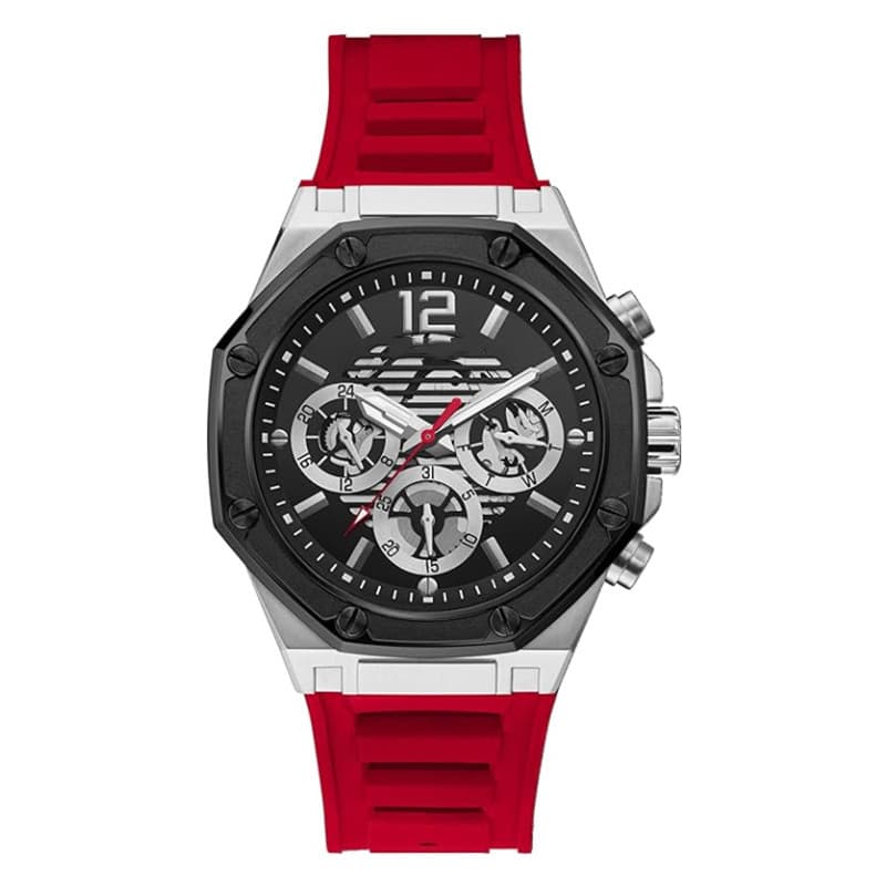 Manufacturer wholesale foreign trade cross-border guesskan GS silicone analog black dial men's watch-Gw0263G4 5