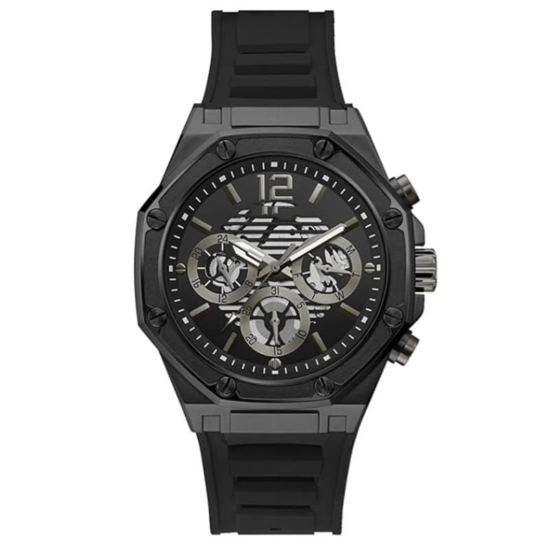 Manufacturer wholesale foreign trade cross-border guesskan GS silicone analog black dial men's watch-Gw0263G4 6