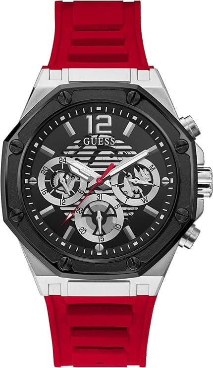Manufacturer wholesale foreign trade cross-border guesskan GS silicone analog black dial men's watch-Gw0263G4 7