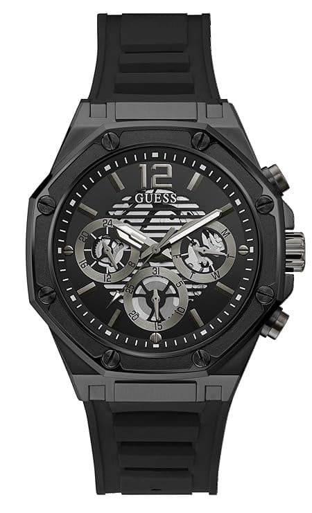 Manufacturer wholesale foreign trade cross-border guesskan GS silicone analog black dial men's watch-Gw0263G4 8