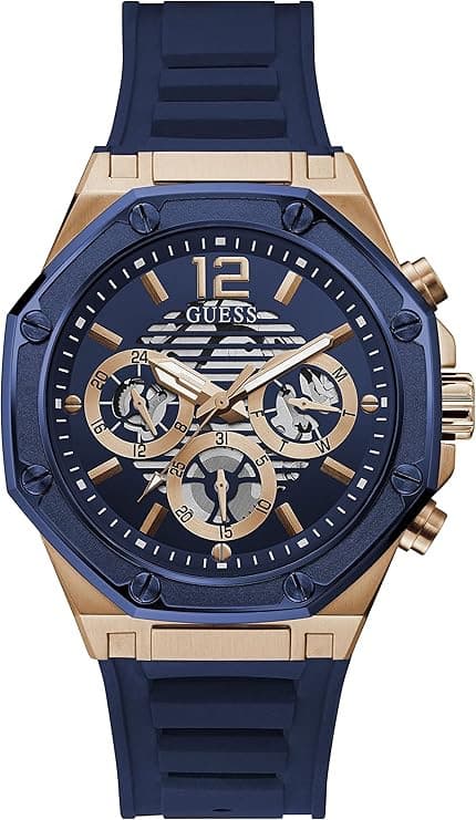 Manufacturer wholesale foreign trade cross-border guesskan GS silicone analog black dial men's watch-Gw0263G4 9