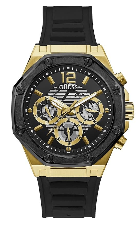 Manufacturer wholesale foreign trade cross-border guesskan GS silicone analog black dial men's watch-Gw0263G4 10