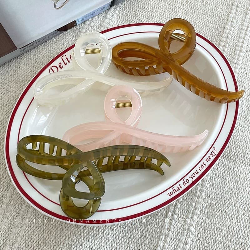 Simple and high-end versatile jelly clip women's back hair clip shark clip new temperament hair clip headwear 4