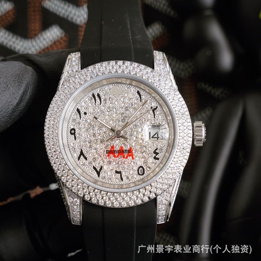 Foreign trade full-diamond fully automatic mechanical watch men's luxury diamond-encrusted Middle Eastern Hao Shi Gypsophila Laojia watch mechanical watch 4