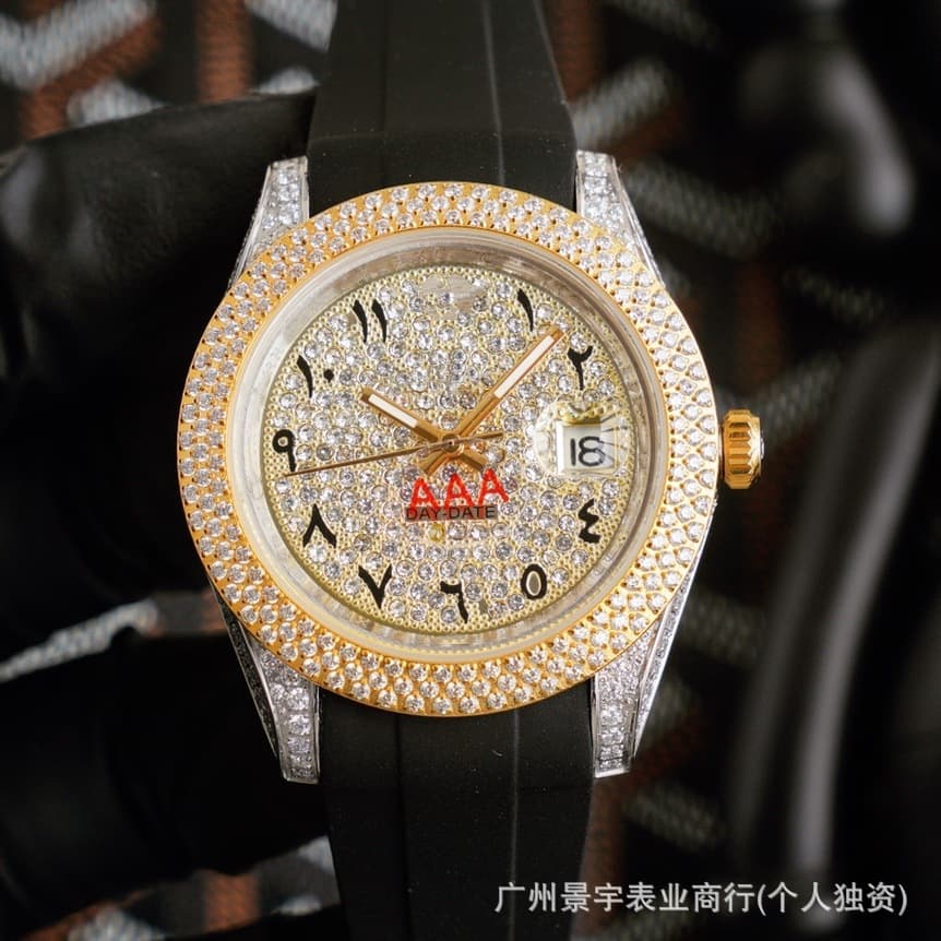 Foreign trade full-diamond fully automatic mechanical watch men's luxury diamond-encrusted Middle Eastern Hao Shi Gypsophila Laojia watch mechanical watch 7