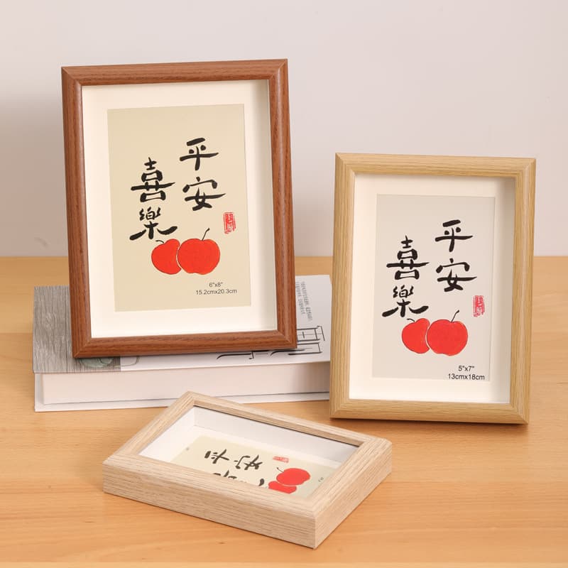 Wooden hollow photo frame empty frame 5 inches 6 inches small photo frame 8 inches a4 table light luxury high-end calligraphy cultural creative picture frame