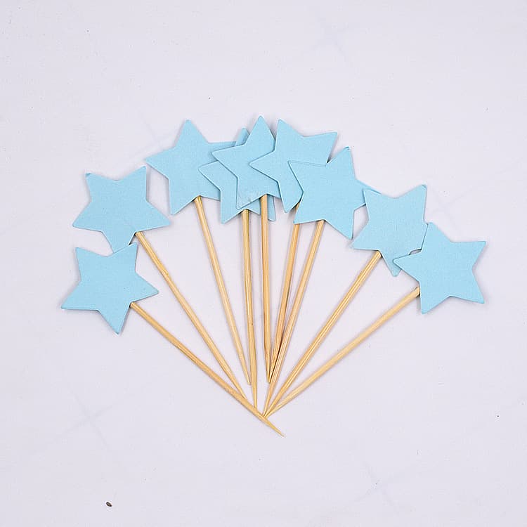10-pack of five-pointed star cake decoration inserts, various glitter series baking inserts, wedding decoration inserts 5