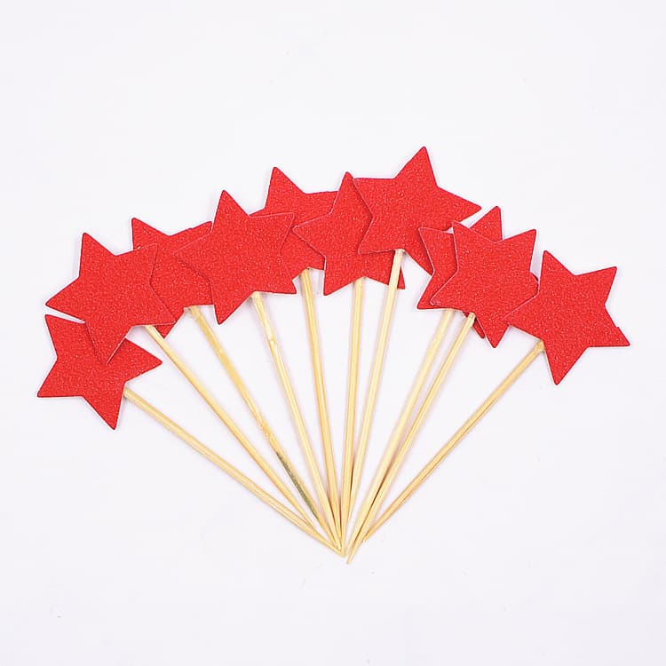 10-pack of five-pointed star cake decoration inserts, various glitter series baking inserts, wedding decoration inserts 8