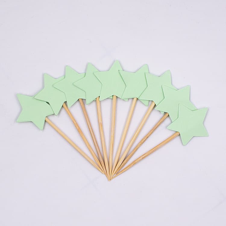 10-pack of five-pointed star cake decoration inserts, various glitter series baking inserts, wedding decoration inserts 10