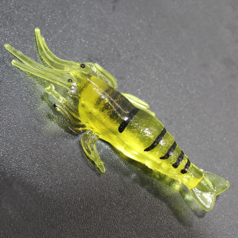 Luya fake bait 4 cm small shrimp luminous hook shrimp cocked mouth bass kill sea fishing freshwater fake bait soft bait simulation 7
