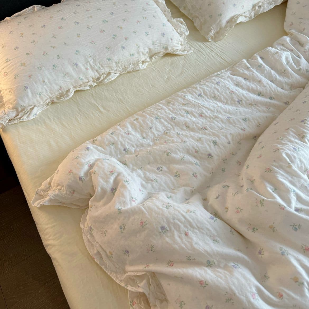 Category A maternal and infant grade cotton double-layer yarn four-piece set 1.5 bed 1.8 bed sheets, fitted sheets, quilt cover, dormitory three-piece set 1