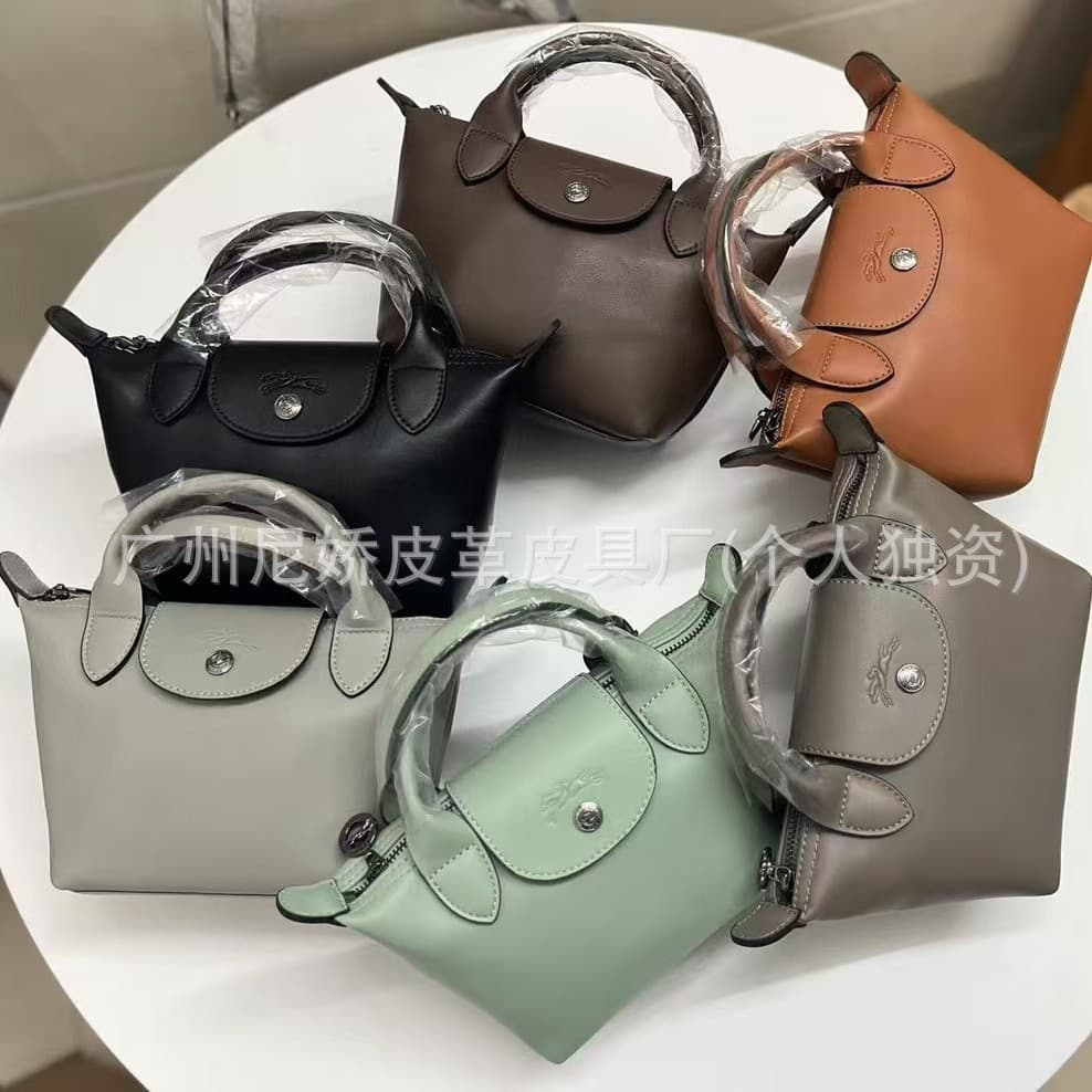 French Longchamp high-quality cowhide mini dumpling bag shoulder portable crossbody bag fashionable casual versatile women's bag trend 3