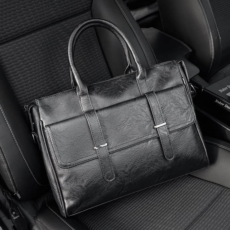2025 New Business Casual Briefcase Simple Shoulder Crossbody Bag Casual Portable Trendy Men's Computer Bag 3