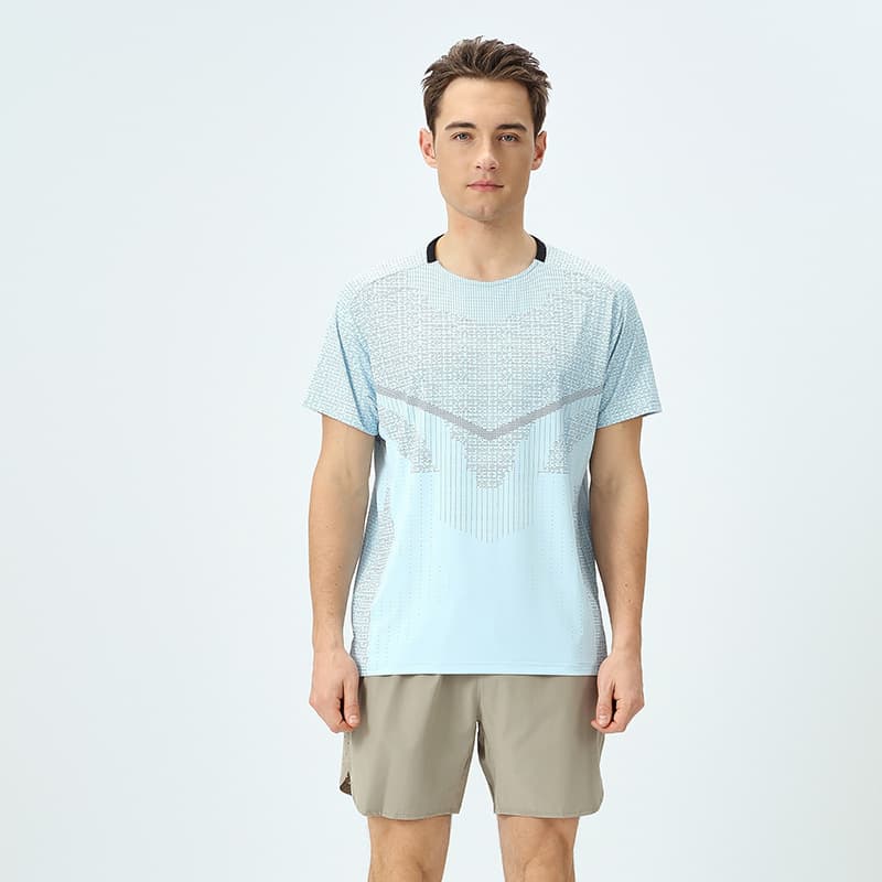 LULU summer sports T-shirt outdoor running cold fitness clothing men's quick-drying ice silk breathable round neck yoga short sleeves 7