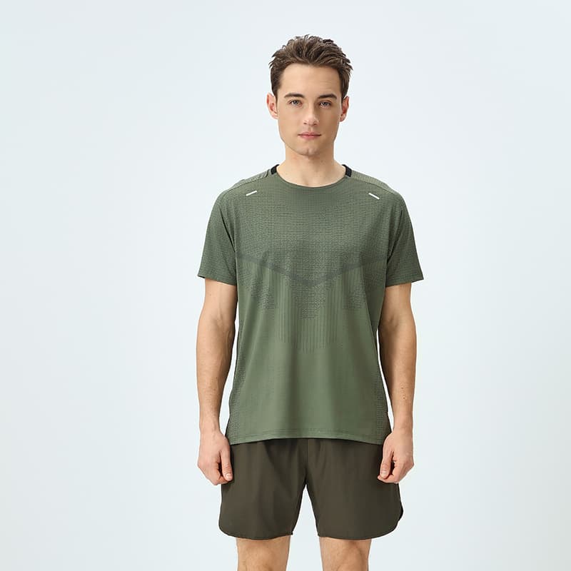 LULU summer sports T-shirt outdoor running cold fitness clothing men's quick-drying ice silk breathable round neck yoga short sleeves 9