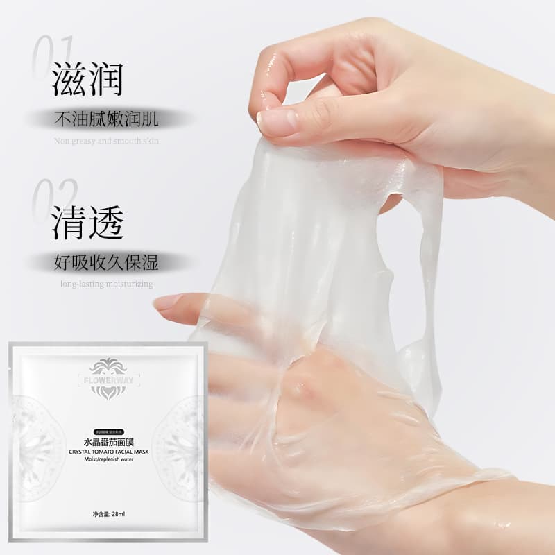 FLOWERWAY Crystal Tomato Mask Hydrates, Moisturizes, Brightens Skin, Refreshes, Controls Oil, Shrinks Pores, and Brightens 5