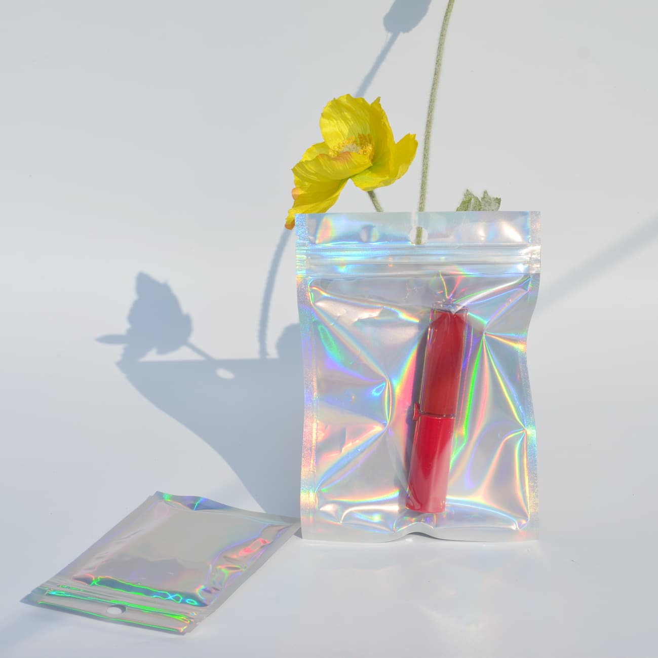 Colorful transparent laser ziplock bag jewelry bag cosmetics travel storage bag socks gloves packaging bag data cable 5