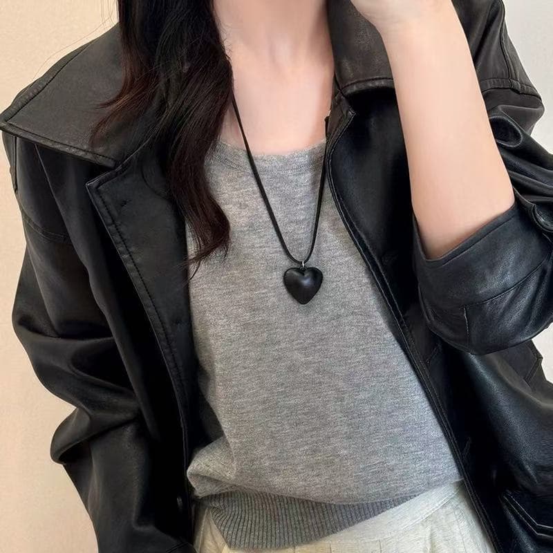 Korean style fever's same style irregular metal love necklace for women, high-end, elegant, simple and versatile accessories necklace 9