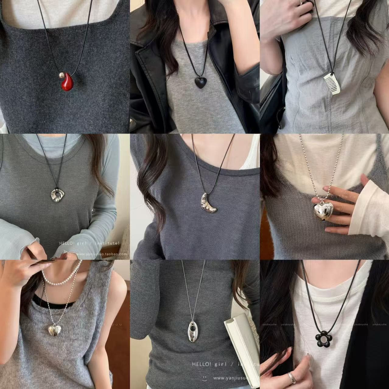 Korean style fever's same style irregular metal love necklace for women, high-end, elegant, simple and versatile accessories necklace 1