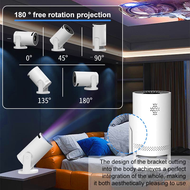 HY300 mini projector HD bedroom wireless same screen home theater barrel projector portable 4