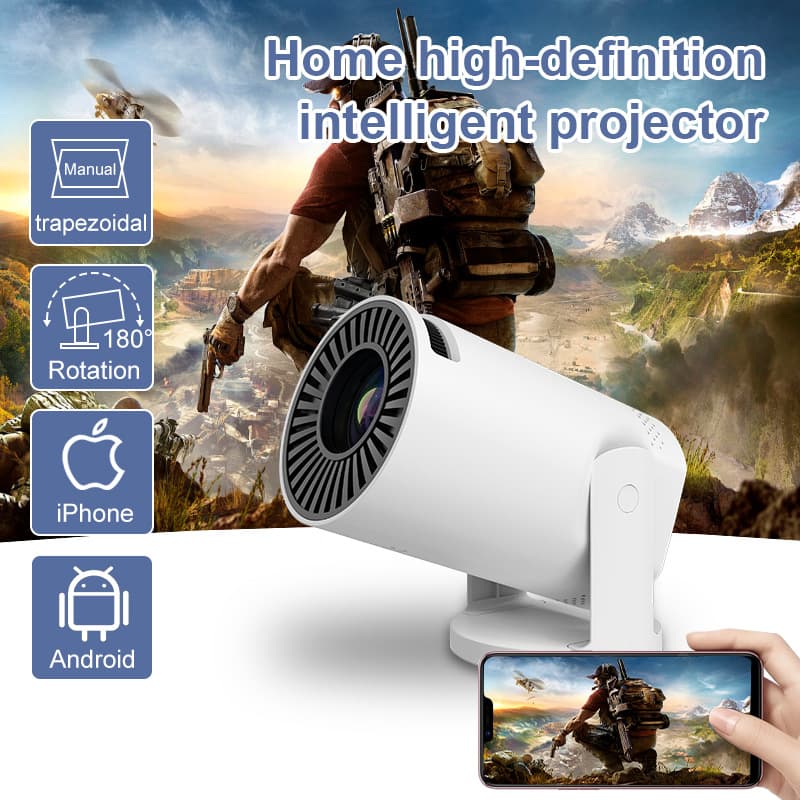 HY300 mini projector HD bedroom wireless same screen home theater barrel projector portable 1