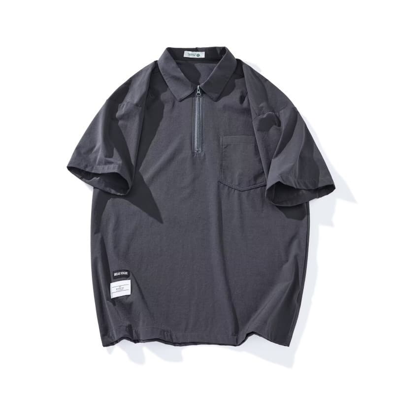 Fat half-zip Polo shirt men's 2025 summer new quick-drying breathable niche silky T-shirt shirt 8XL 8