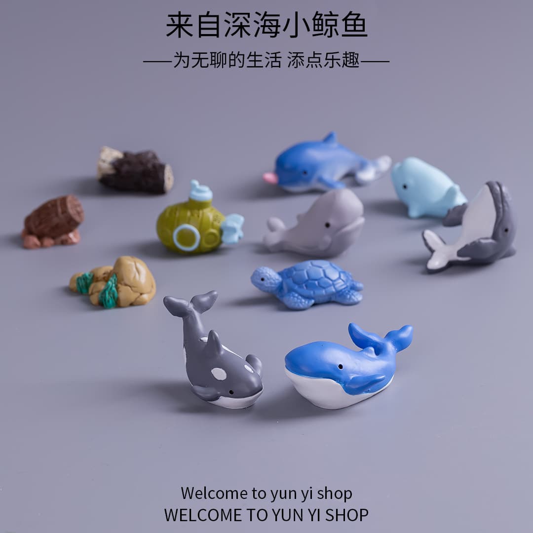 Micro landscape creative simulation whale turtle aquarium fish tank undersea landscaping diy decorative accessories mini small ornaments 3